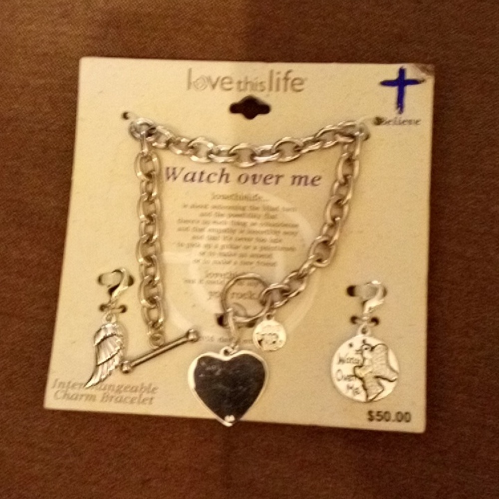 💙Silver chain charm bracelet 😍